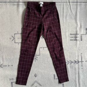 Plaid striped ankle petite pant